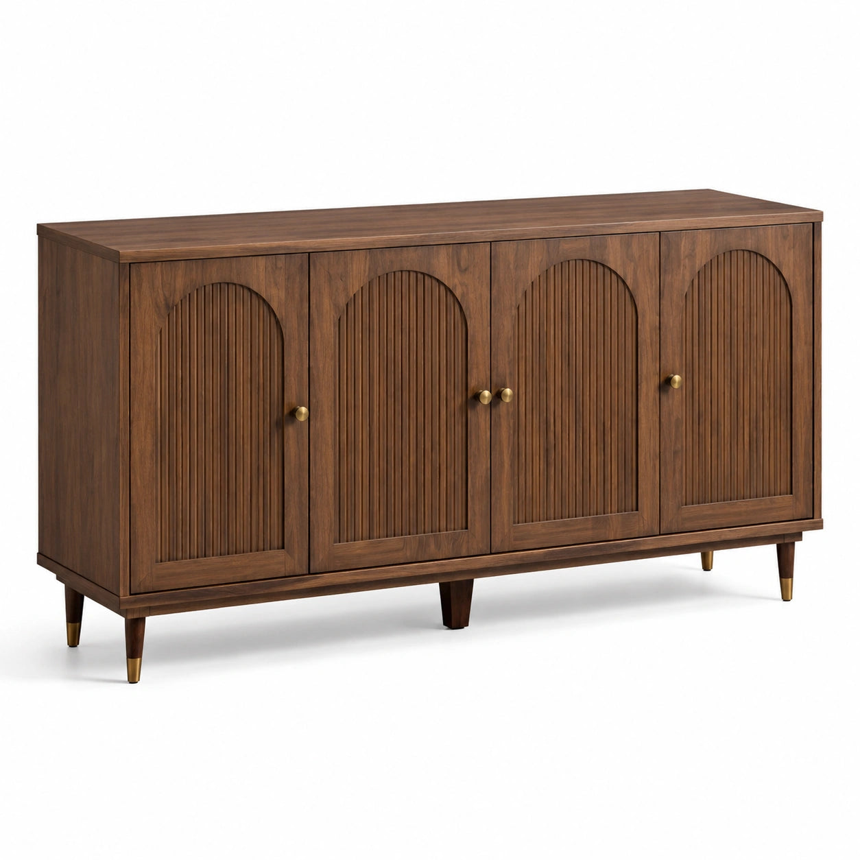 Aparador de Madera Marrón de 160 cm con 4 Puertas