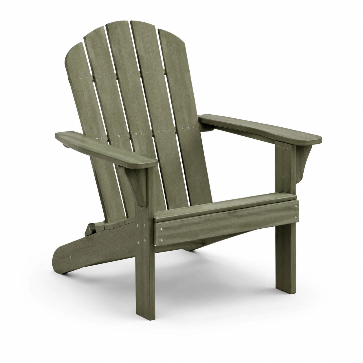 Silla Adirondack de madera reciclada color oliva 90 cm