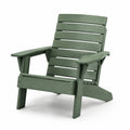 Silla Adirondack de plástico reciclado verde para exterior