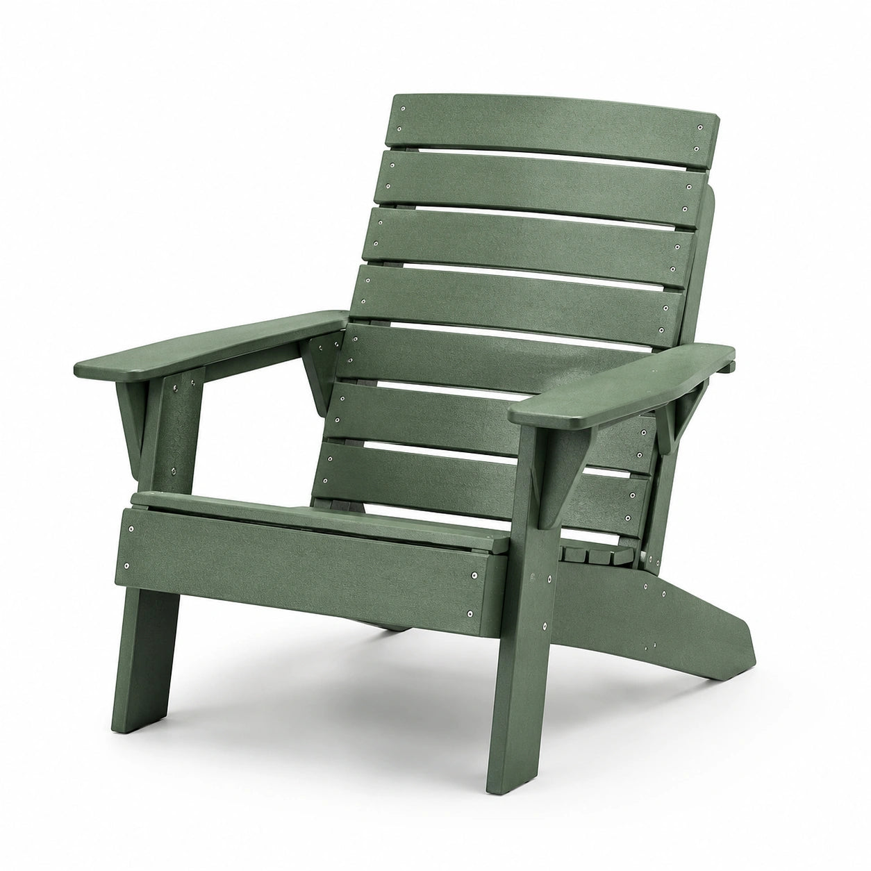 Silla Adirondack de plástico reciclado verde para exterior