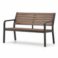Banco de jardín de madera y metal marrón/negro 120cm