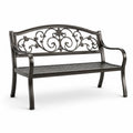 Banco de jardín de metal negro 127 cm