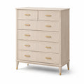 Cómoda de Madera con 7 Cajones Beige