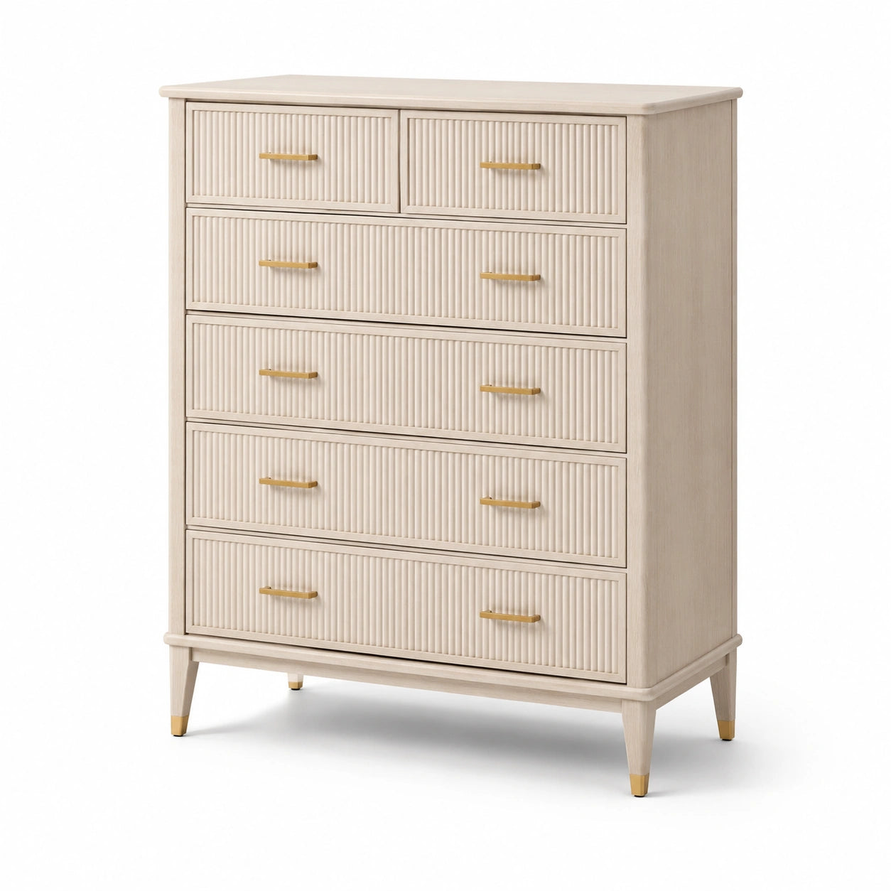 Cómoda de Madera con 7 Cajones Beige