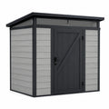 Cobertizo de madera compuesta y acero 185x185x245 cm gris y negro