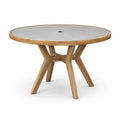 Mesa redonda de teca y cemento 120 cm marrón/gris