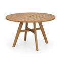 Mesa redonda de madera de teca para exterior 120 cm