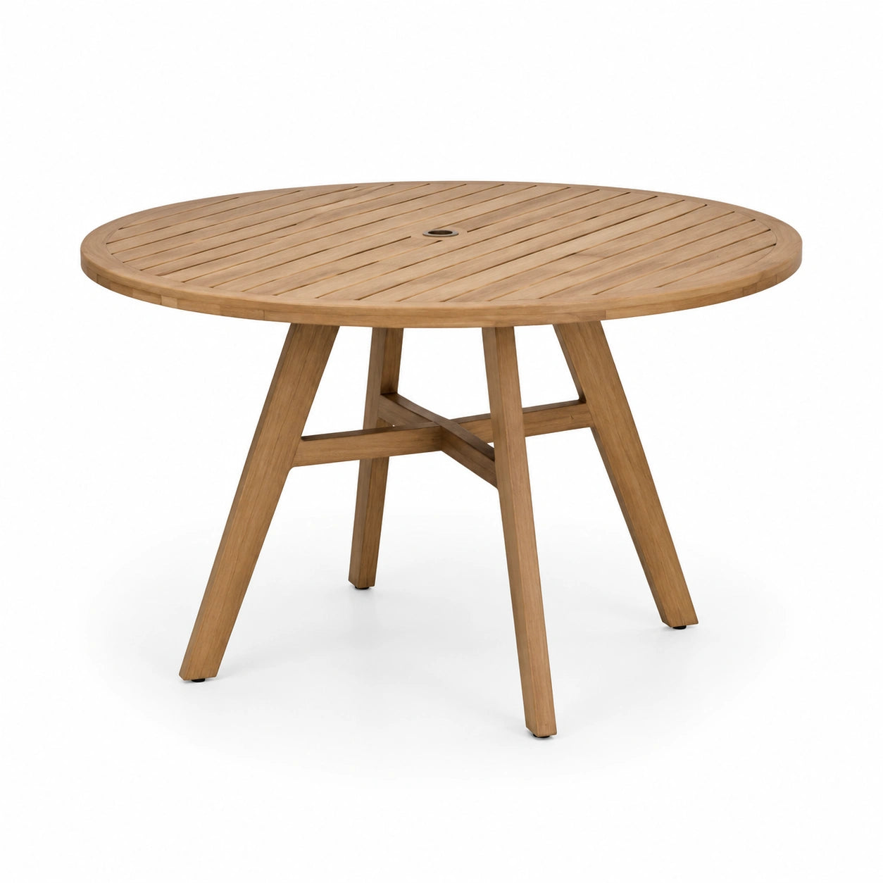 Mesa redonda de madera de teca para exterior 120 cm